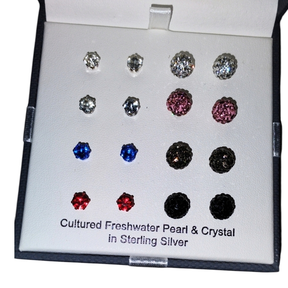 Crystal Earring Set in Sterling Silver - Picture 2 of 3
